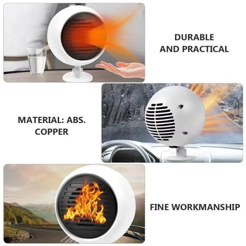 Portable Electric Car Dash Fan Cigarette Lighter Plug Fast Heating Remove Windshield Fog And Defrost Serving As A Car Heater Fan