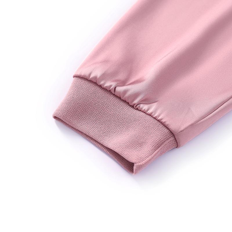 Elegant Silk-Like Long-Sleeve Tops for Middle-Aged Women