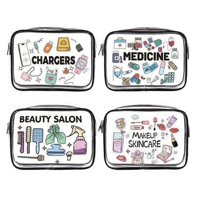 Reißverschluss Transparente Make-up-Tasche Wasserdichtes PVC Reise-Organizer Leichte Kosmetikaufbewahrung