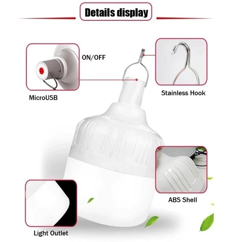 Portable Tent Lamp Battery Lantern Camping Light Outdoor Bulb Emergency Lights for Patio Porch Garden