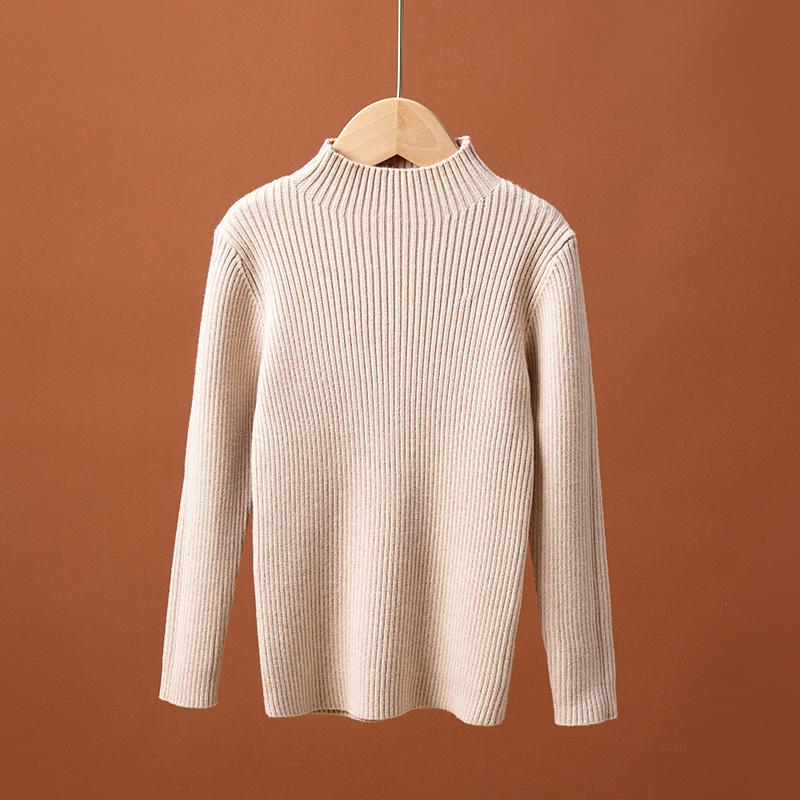 Korean Style Kids' Half-High Neck Sweater: Versatile Knitwear for Autumn/Winter