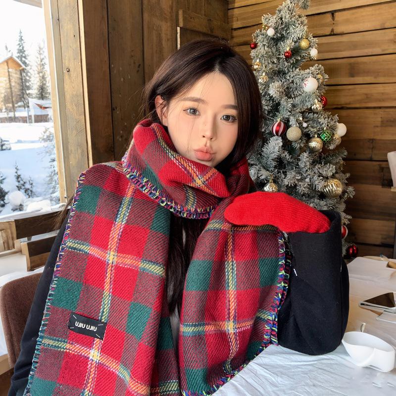 Women Winter Knitted Scarf Headscarf Ladies Men Casual Preppy Plaid Warm Scarve Mujer Male Foulard Wrap Shawl New Unisex Vintage