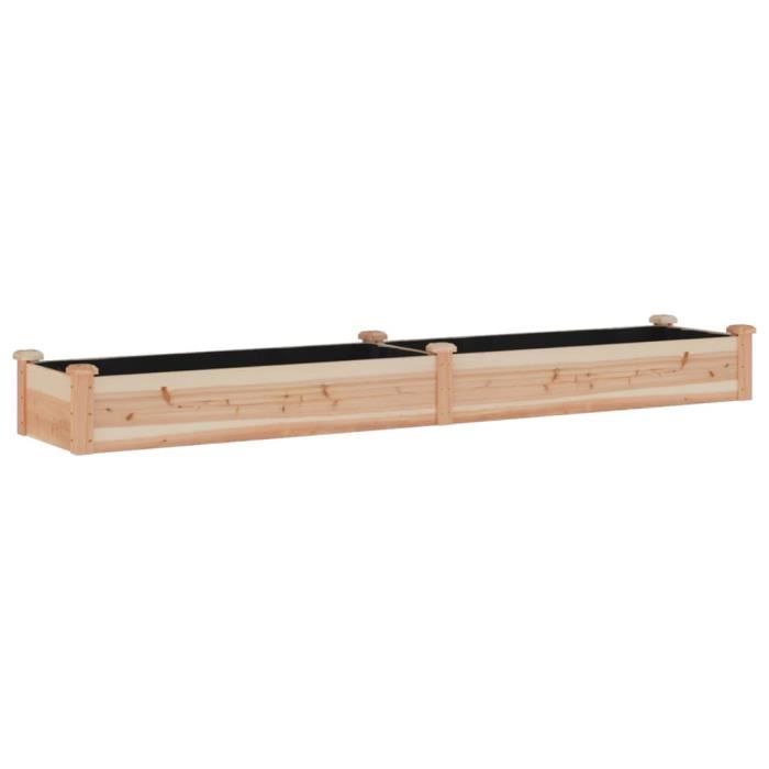VidaXL Lit surélevé de jardin doublure 240x45x25 cm bois massif sapin 364295