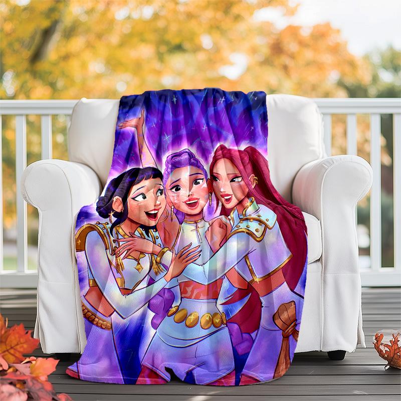1pc KPop8 Theme Blanket - Digital Print, Polyester, Cozy for All Seasons, Perfect for Outdoor, Camping, and Travel