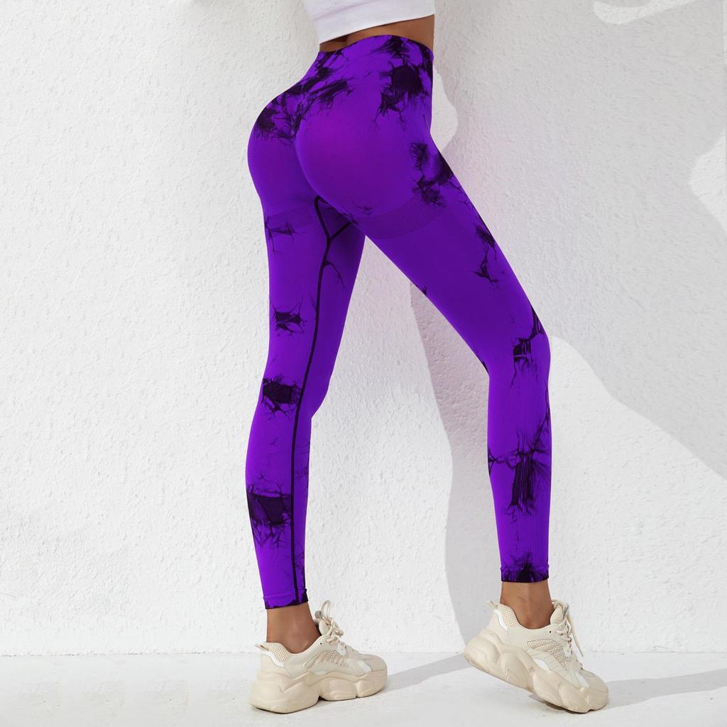 High Waist Tie-Dye Butt Lift Yoga Leggings - Women's Fitness & Training Pants