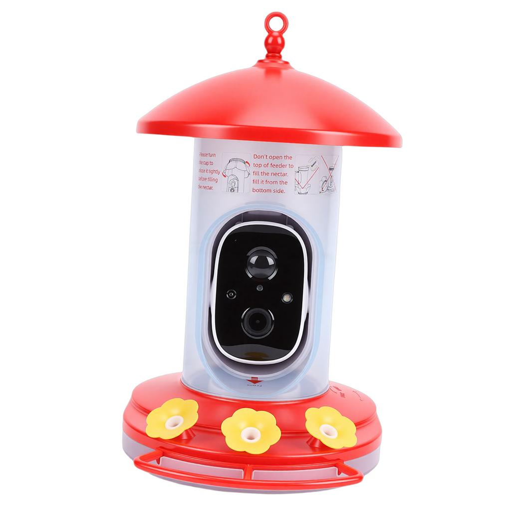 Smart Bird Feeder with Camera WiFi 2MP 1080P HD Wide Angle Solar Powered Water Proof Bird Watching Feeder with APP for