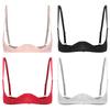 Sujetador de Encaje para Mujer 1/4 Taza Balconet Bralette Con Aros Diseño Push Up Top de Lencería Floral