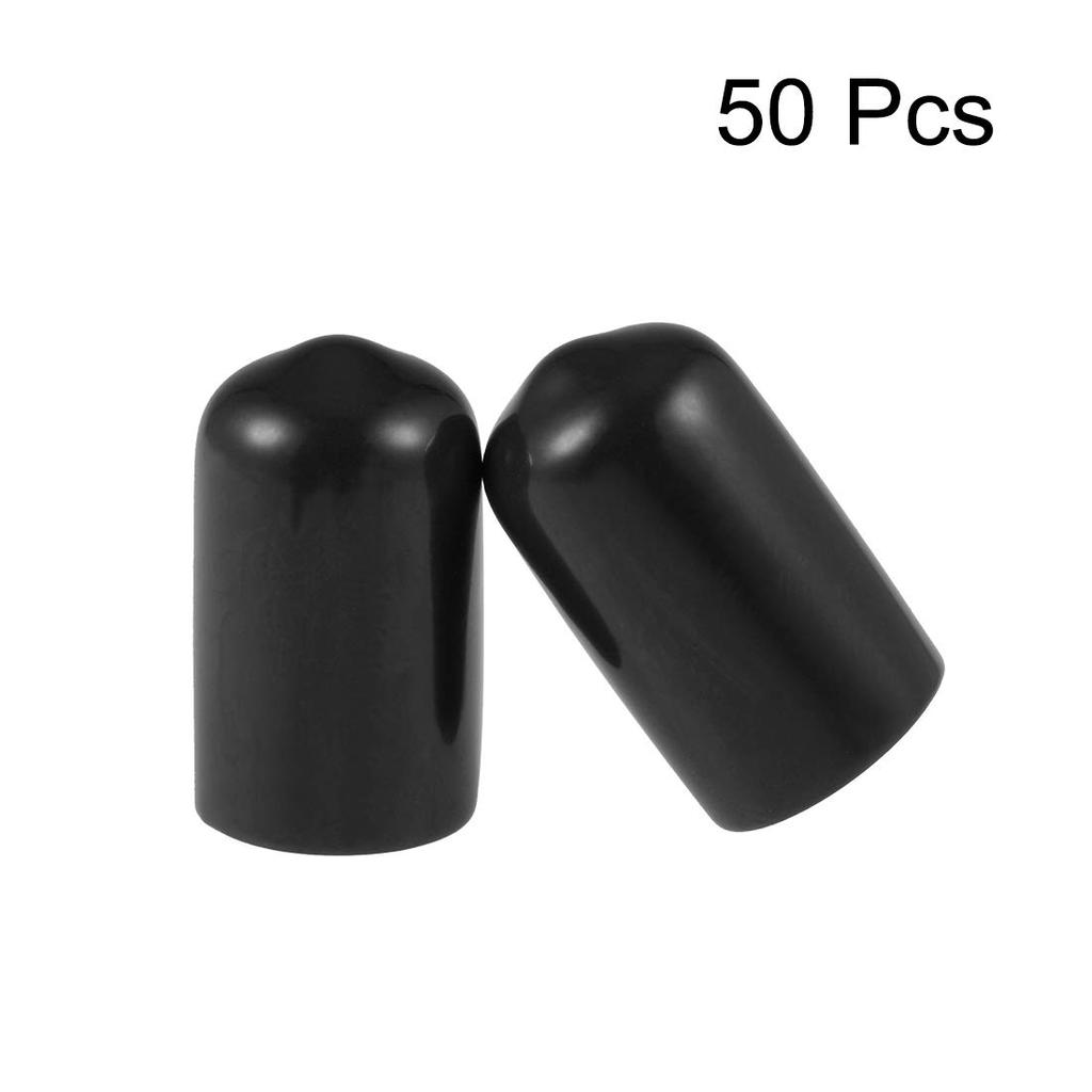 uxcell Screw Protector 0.4 inch (10 mm) Inner Diameter Round End Cap Cover Tube Cap Black Pack of 50