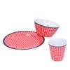 Red Grids Salad Plate Set Imitation Porcelain Fruit Snake Plate for Home Restaurant Hotel