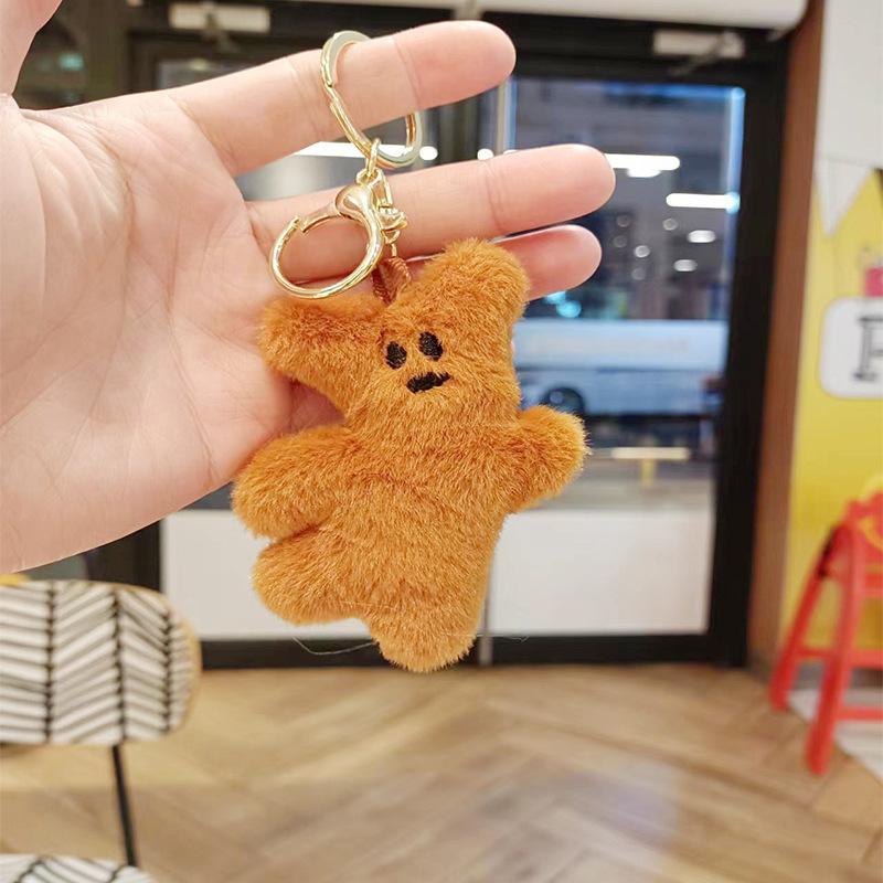 

Kids Women Bag Accessories 9Cm Kawaii Small Bear Plush Toy Keychain Backpack Pendant Anti Drop Chain Cute Car Keyring