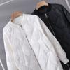 Women's Mid-Length Autumn and Winter Cotton Jacket - Korean Version Loose Diamond-Quilted Cotton Jacket, Korean Style Down Jacket