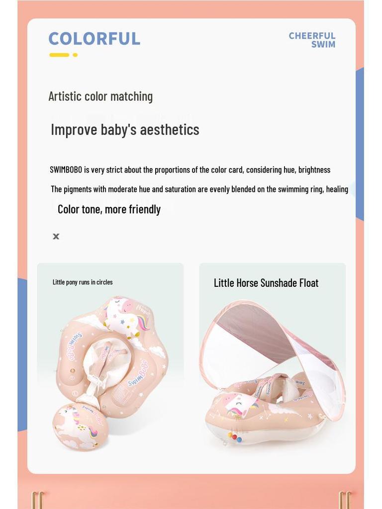 Boia de Natação Swimbobo com Proteção Solar para Bebês – Flutuador Espesso para Deitar para Crianças