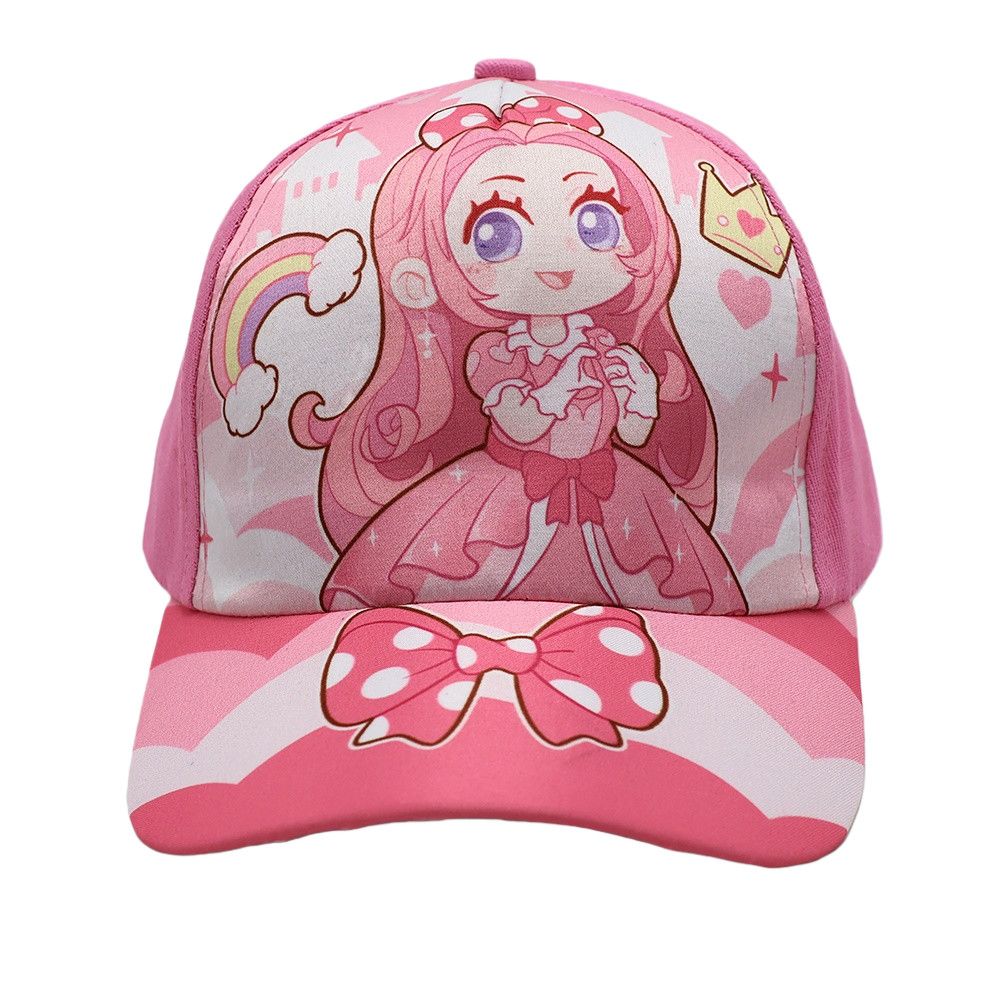Cartoon Princess Patterned Baseball Cap - Cute Princess Patterned Sun Hat for Children - Beret-style Hat