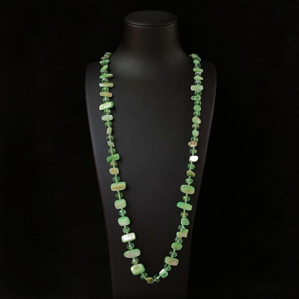 Handmade Beaded Necklace Multi-Colors Beaded Strand Necklace Stone Necklace for Casual Wear E-80CM