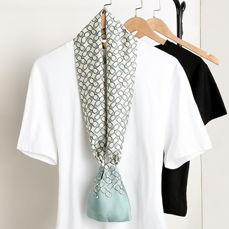 Luxury Ribbon Silk Scarf 15*145Cm Red Headband Neckerchief Foulard Hair Scarfs Neck Tie Lady Skinny Scarves Soft Satin