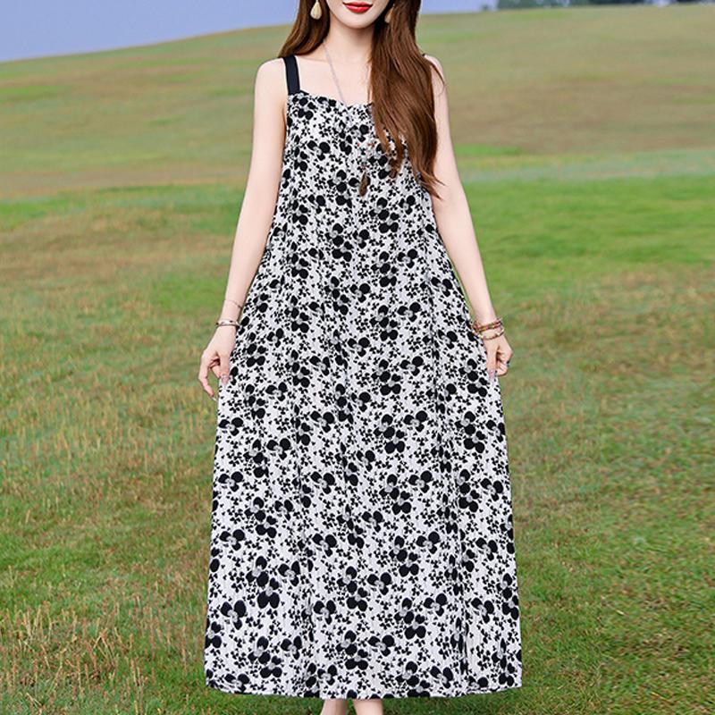 Elegant Women's Long Dresses Summer Vintage Clothes Casual Summer Dress