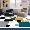 Modern Blue Geometric Carpet Living Room Decoration Sofa Area Coffee Tables Non-slip Rug Bedroom Bedside Soft Play Mat Washable