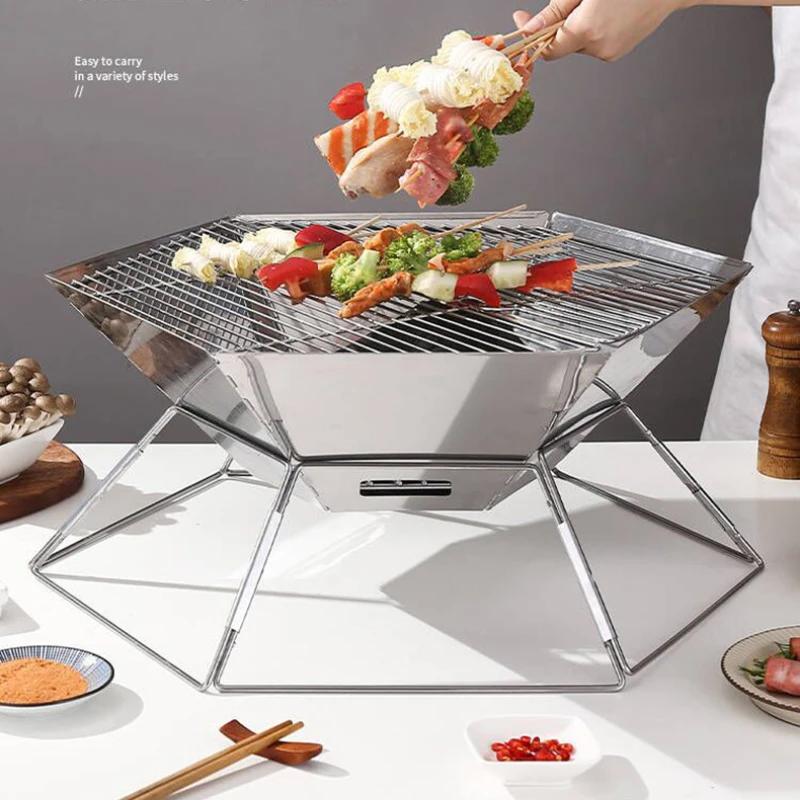Barbecue Folding Barbecue Rack Portable Carbon Oven Outdoor Camping BBQ Stove