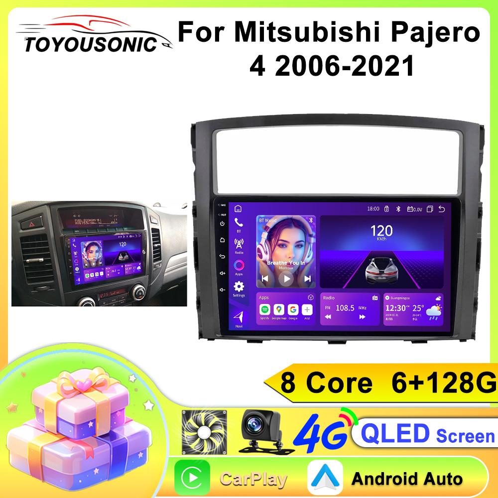 TOYOUSONIC 2 Din Android13 For Mitsubishi Pajero 4 2006-2021 Car Radio Multimedia Player GPS Navigation Autoradio Carplay Head Unit