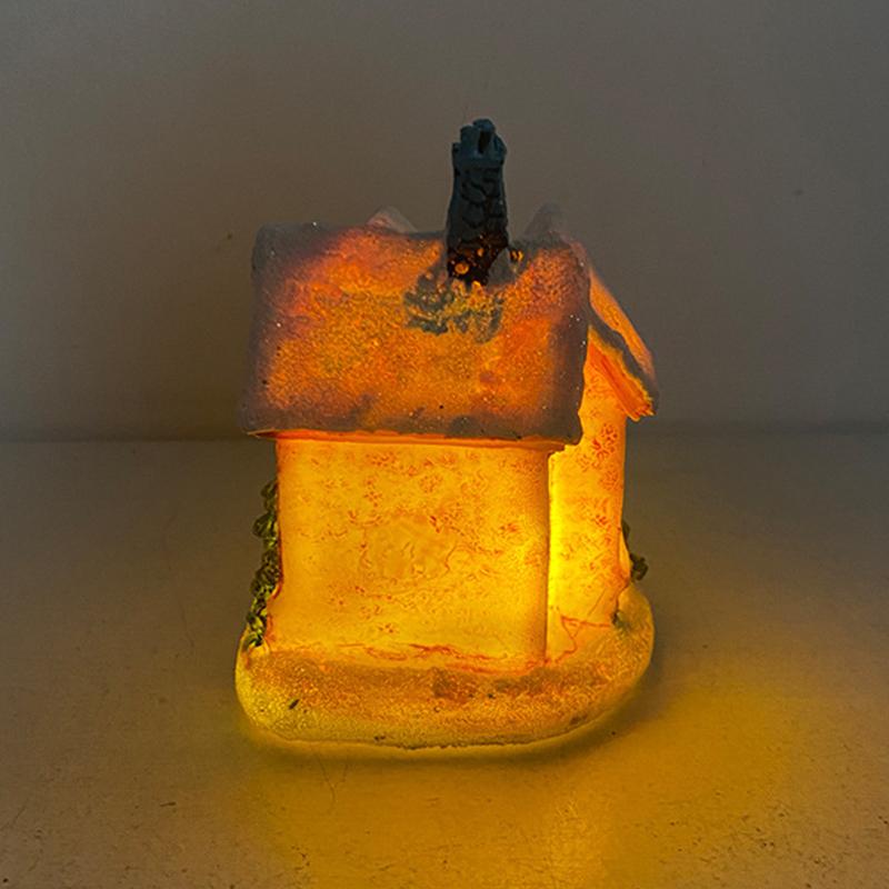 Dekorationen Dorfhaus Dekor Weihnachten Laterne Dekoration Harzhaus Sammlerstücke Gebäude Figur Mit LED-Licht