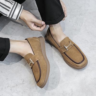 Wiosna 2025 nowe mokasyny męskie jednopedałowe wersja koreańska modne wszechstronne casualowe brytyjskie skórzane buty lazy oddychające