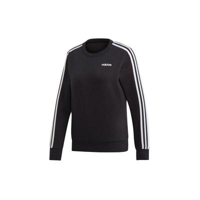 Klassisches Streifen-Logo Sport-Rundhals-Sweatshirt Damen Sweatshirt Schwarz DT5072