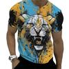 Herr Sommar Lejontryck Kortärmad Lejon Grafiska T-shirts Herr Sommarkläder T-shirt Herr Kortärmade T-shirts