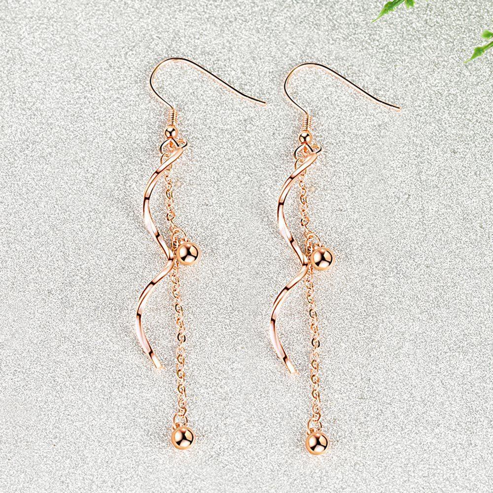 Wavy Beauty Style Exaggerated Tassel Chain Mid-length Ear Hooks Earrings