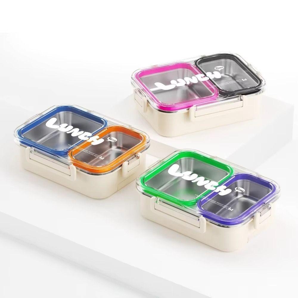 Food Grade Portable Food Container 2/3 Compartments Divided Lunch Plate  Office