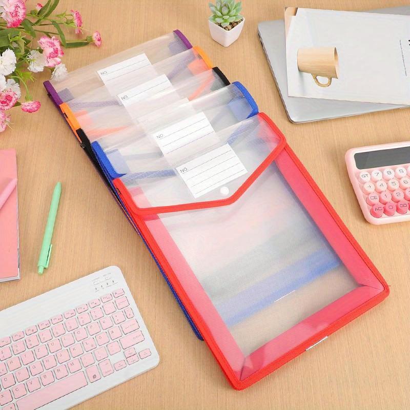 A4 Waterproof Transparent Document Storage Organizer Three-Dimensional File Bag Durable Waterproof Large Capacity