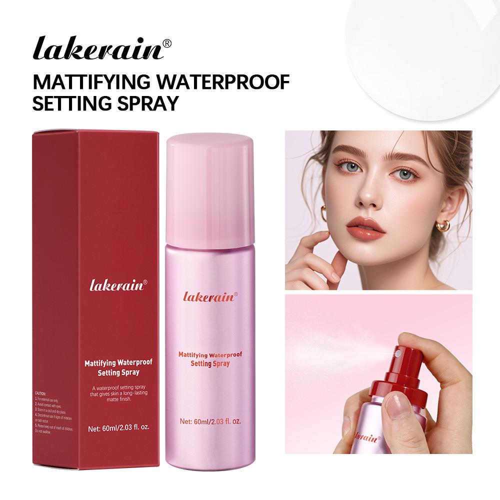 Lakerain Mattifying Waterproof Setting Spray - Long-Lasting Oil Control Makeup Fixer, Quick-Drying Fast Film-Forming Face Mist for All-Day Wear