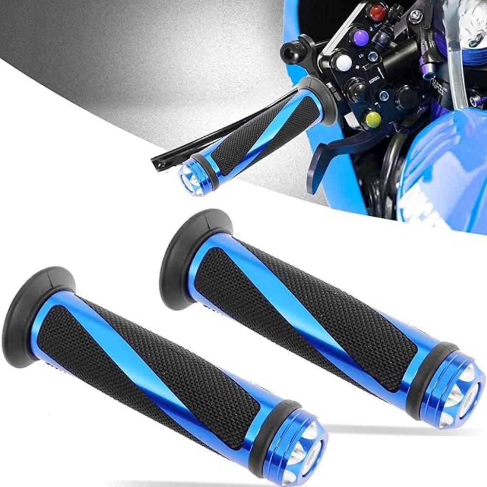 2 Pcs/Paire En Caoutchouc Pour Moto Poignées 7/8 22 Mm, Universel Pour Moto Poignées De Guidon En Caoutchouc Antidérapante Bar End Guidon De Gel Pour Moteur, Dirt Bike, Les Grilles De Dodécaèdre