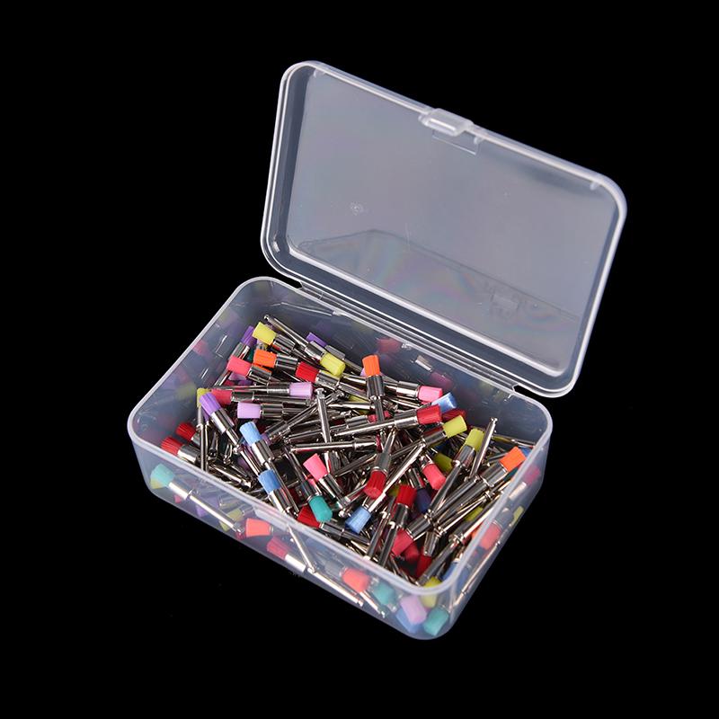 

100 шт., плоские щетки для полировки зубов с нейлоновой защелкой, профессиональная щетка для полировки разноцветный