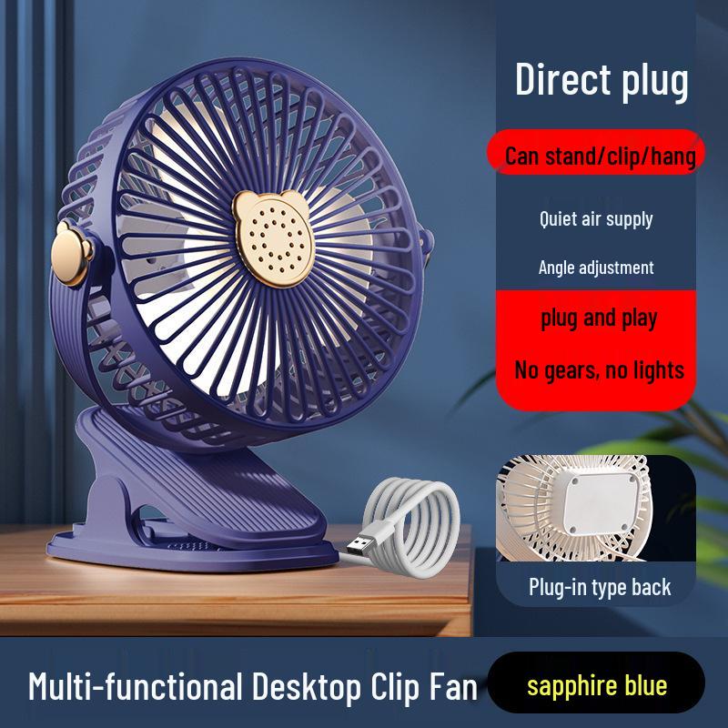 

USB Rechargeable Night Light & Aromatherapy Clip Fan - Multi-gear Adjustment, Portable Cooling for Summer Regular
