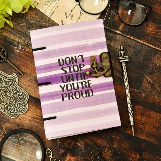 17.78 Cm Motivational Quotes Diary 250Gsm Paper Recycled Cotton Free Handmade Paper Diary with Lock