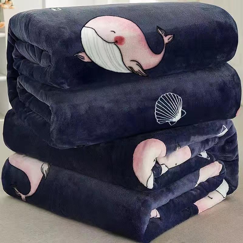 Ultra-weiche Korallenfleece-Kuscheldecke - Beidseitig, Dick & Warm für Herbst & Winter, Zeitgenössischer Stil