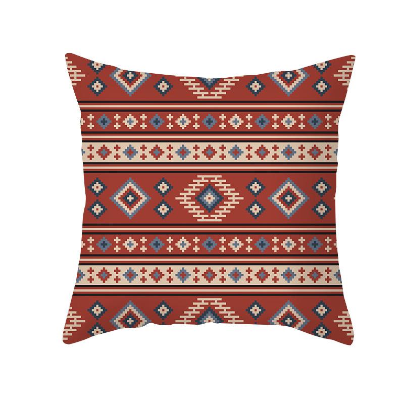 National Throw Pillow Cover With Striped Pattern Soft Plush Fabric Suitable For Home Retro-Style Living Room Cushions Cover