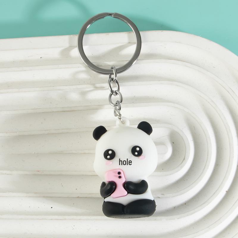 Sichuan Panda Bamboo Keychain Ornament: Cute Chengdu Zoo-Inspired Small Gift