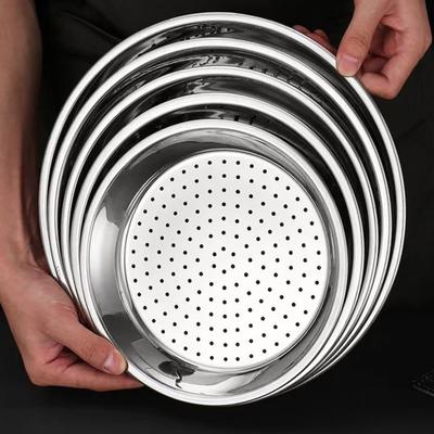 Round Stainless Steel Steamer Rack with Fine Mesh Thickened Heat-Resistant Steamer Basket for Pots Rust-Proof Dumplings Vegetables Seafood Cooking