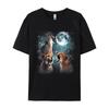 Unisex Tshirts 3 Cheetah Moon Howling Cheetah Head Funny For Fashion Leisure Tops Shirt Cotton Fabric Tshirts Design Tee Shirt