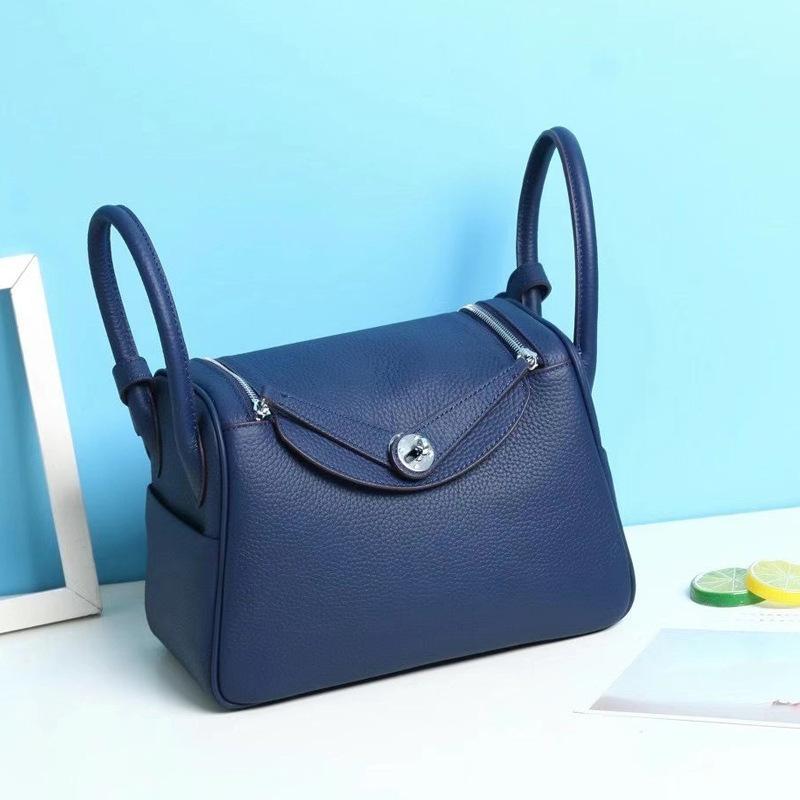 Cross-border Foreign Trade First-layer Cowhide Pillow Bag Fashionable Versatile LD Bag Doctor Bag Large Capacity Underarm Shoulder Bag Women