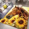 Sunflower Horse Rug: Cozy Living Room DecorUnique Animal Art Carpet for Home Décor Lovers Anti slip carpet can be machine washed
