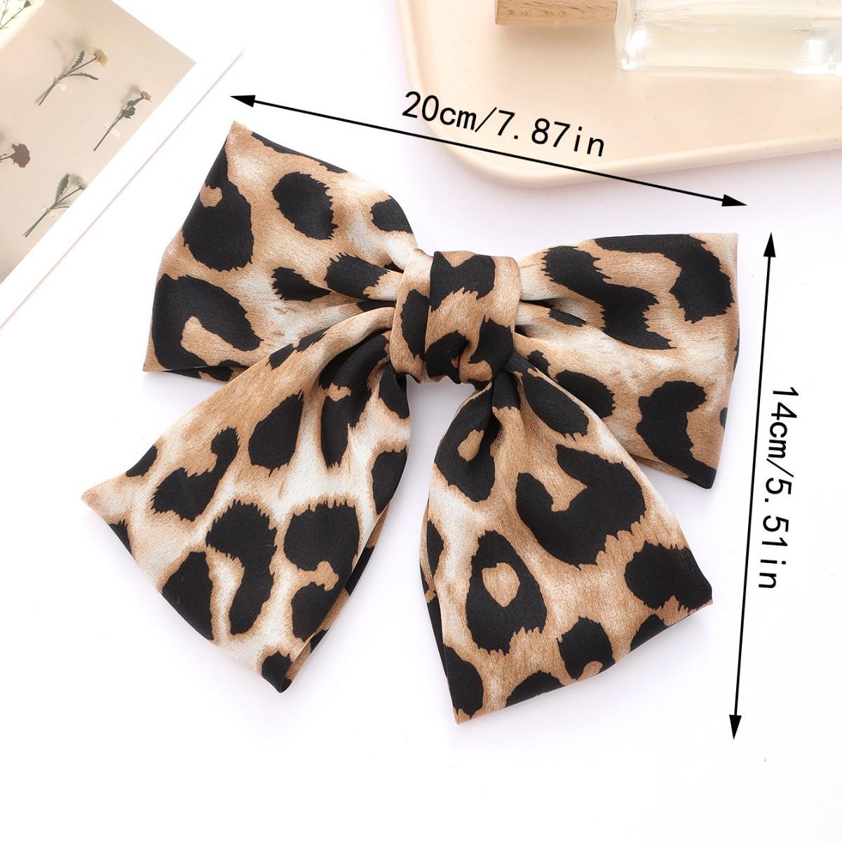 

1/2PCS Fashion Boutique Cloth Leopard Bow Hairpin Spring Clip Barrettes Women Hair Accessories