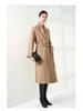 100% Pure Cashmere Water Ripple Double-Faced Wool Coat with Belt - Women's Outerwear