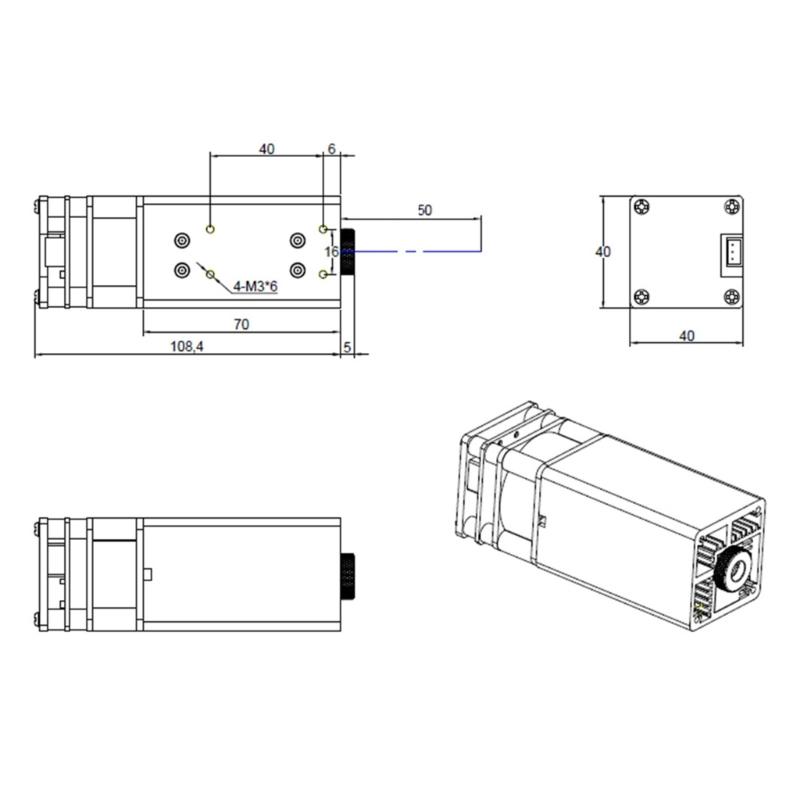 Module with Protective Cover, 10W Optical Power Upgraded 450nm 10W  Engraver Module Head for  Engraver