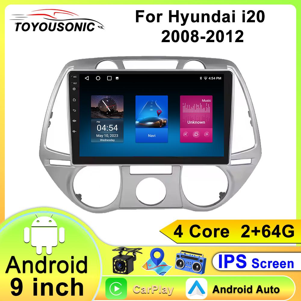 Toyousonic Car Video Player for Hyundai i20 2008-2012 GPS Navigation Built-in Dsp Carplay Autoradio Android Head Unit