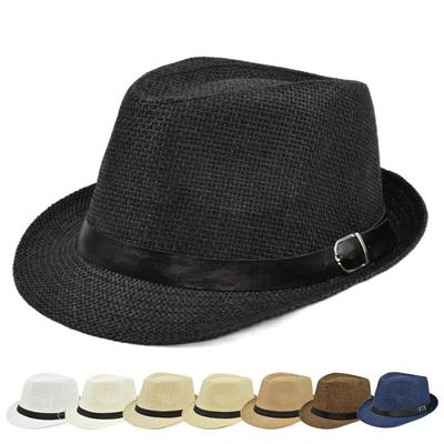 Fashion Summer Beach Unisex Cowboy Fedora Hat Sun Hat Jazz Hat Straw Panama Cap