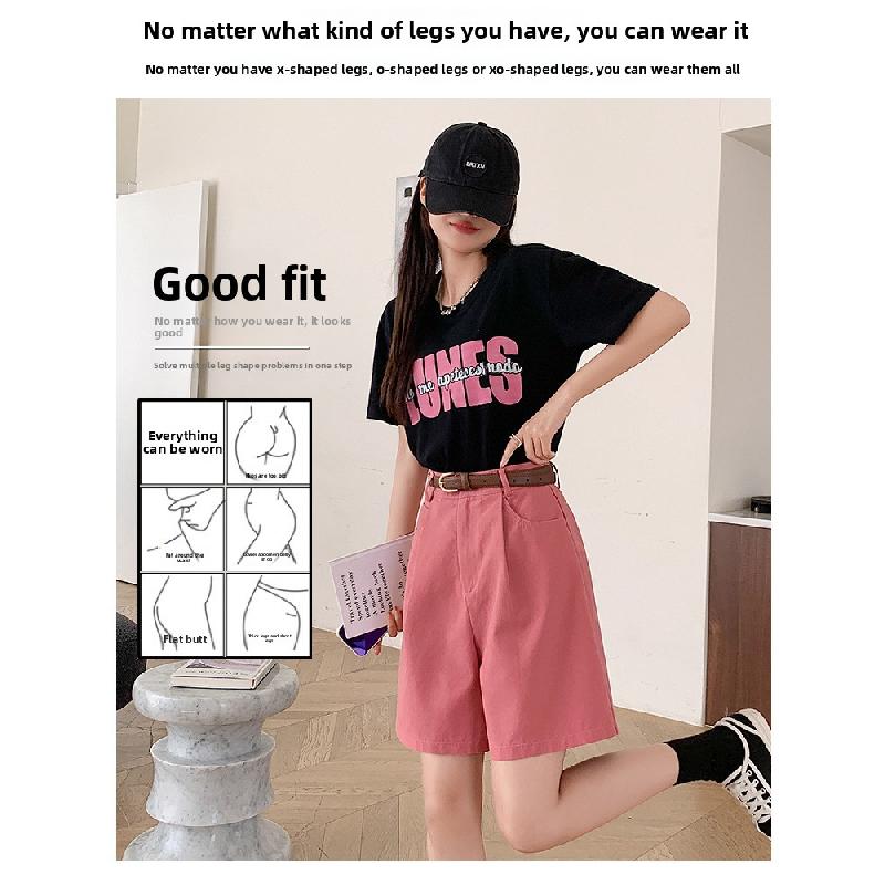 Women's Cotton-Linen Work Shorts, Summer 2026 New High-Waisted A-Line Wide-Leg Shorts