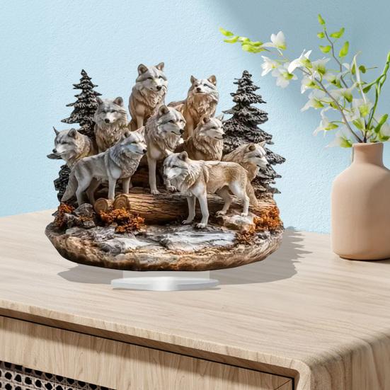2D Fake Crystal Horse Ornament with Base Flat Acrylic Horse Table Sign Home Office Bookshelf Desktop Decoration Birthday Gift