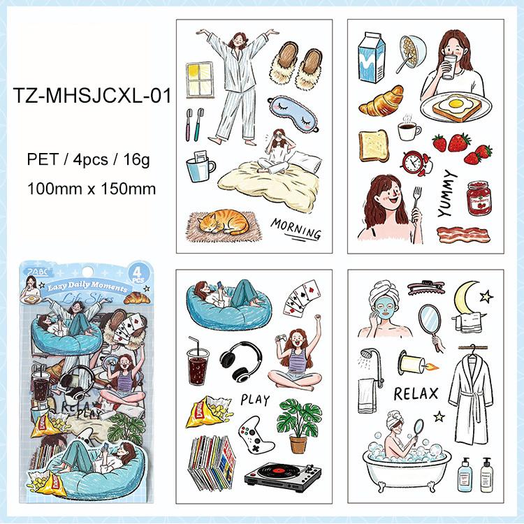 Good Collection Book Series Vintage Life Character Landscape PET Sticker Creative DIY Journal Material Collage Stationery